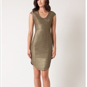 Black Halo Metallic Gold Dress